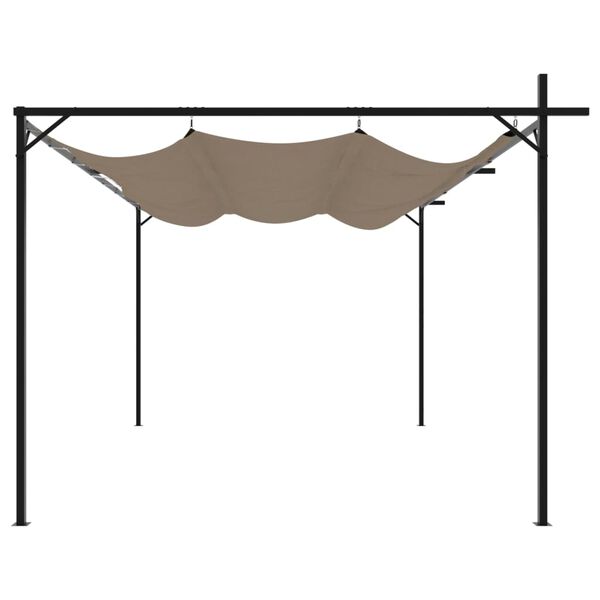 vidaXL Pergola se zatahovac&iacute; střechou taupe 395 x 292 x 230 cm