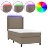 vidaXL Box spring postel s matrac&iacute; a LED taupe 90x200 cm textil
