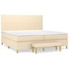 vidaXL Box spring postel s matrac&iacute; kr&eacute;mov&aacute; 200x200 cm textil