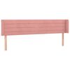 vidaXL Čelo postele s LED růžov&eacute; 203 x 16 x 78/88 cm samet