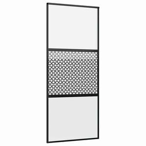 vidaXL Skleněn&eacute; dveře 90 x 2 x 205 cm Hlin&iacute;k Čern&aacute;