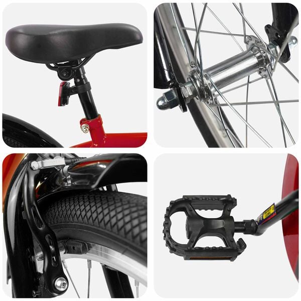 vidaXL Dětsk&eacute; Kolo 20 palců pro děti ve věku 6-11 let Červen&aacute;