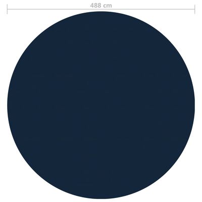 vidaXL Plovoucí PE solární plachta na bazén 488 cm černo-modrá