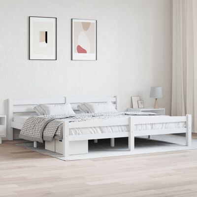 vidaXL Rám postele bílý masivní borové dřevo 200 x 200 cm