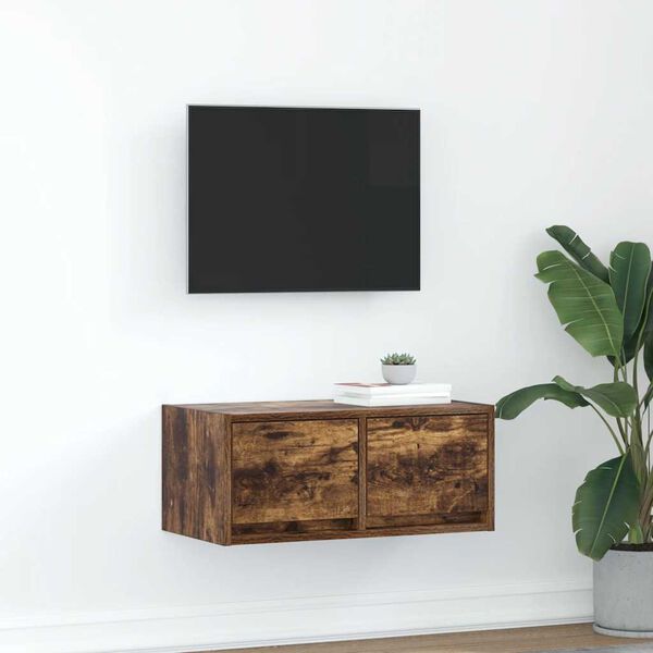 vidaXL TV skř&iacute;ňka kouřov&yacute; dub 60x31x25,5 cm kompozitn&iacute; dřevo