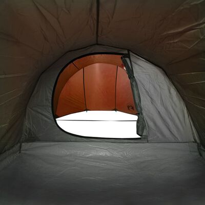 vidaXL Kempingový stan tunel pro 4 osoby šedý a oranžový nepromokavý