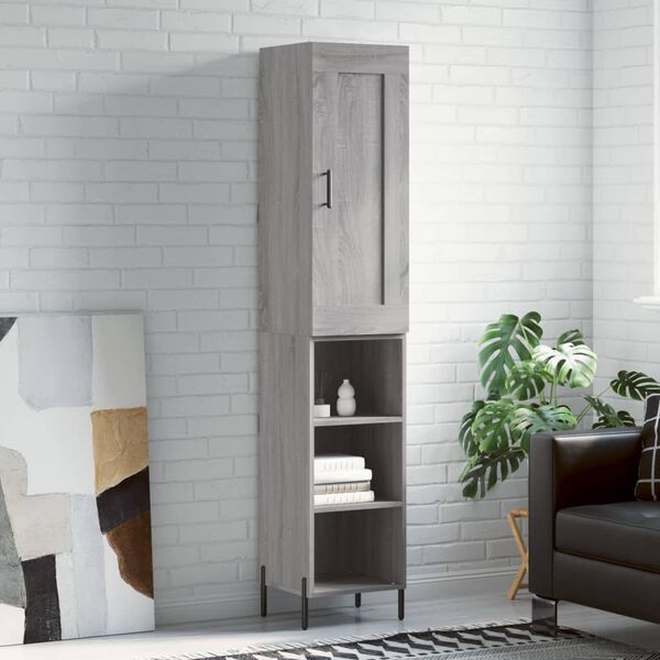 vidaXL Skř&iacute;ň highboard &scaron;ed&aacute; sonoma 34,5 x 34 x 180 cm kompozitn&iacute; dřevo