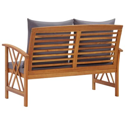 vidaXL Zahradní lavice s poduškami 119 cm masivní akáciové dřevo