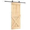 vidaXL Posuvn&eacute; dveře Přirozen&aacute; a čern&aacute; 80 x 210 cm