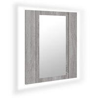 vidaXL Zrcadlová skříňka LED šedá sonoma 40x12x45 cm kompozitní dřevo