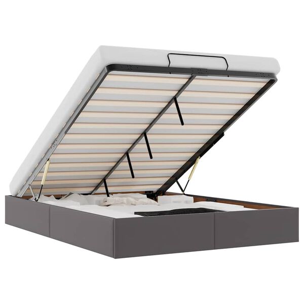 vidaXL Osmansk&yacute; r&aacute;m postele bez matrace &scaron;ed&aacute; 140x200 cm uměl&aacute; kůže