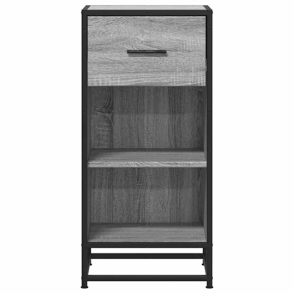 vidaXL Př&iacute;born&iacute;k &scaron;ed&yacute; sonoma 35,5 x 35 x 76 cm kompozitn&iacute; dřevo a kov