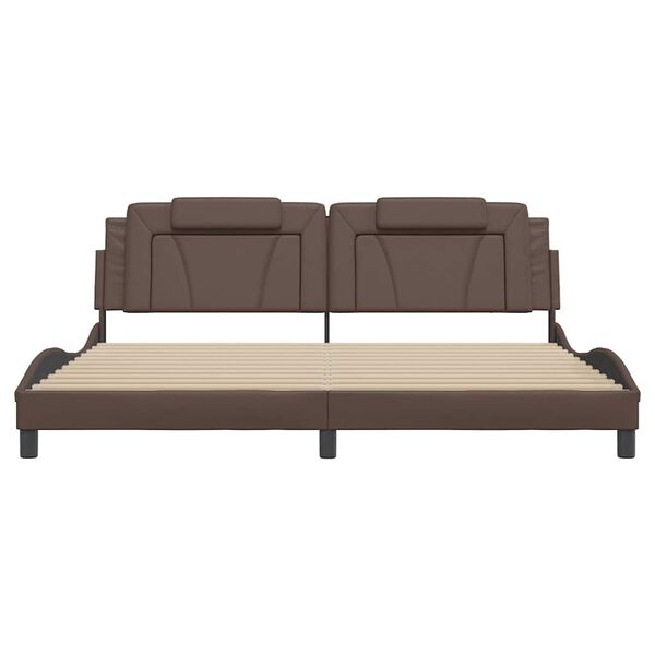 vidaXL R&aacute;m postele Viana bez matrace hněd&yacute; 200x200 cm uměl&aacute; kůže