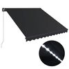 vidaXL Ručně zatahovac&iacute; mark&yacute;za s LED světlem 350 x 250 cm antracitov&aacute;