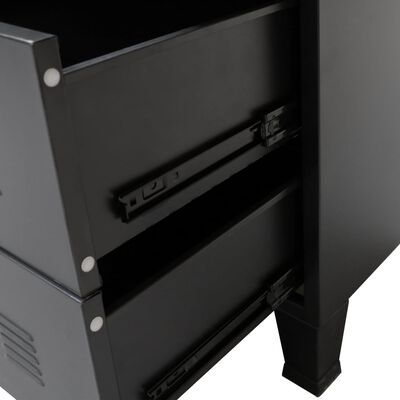 vidaXL Skříň se zásuvkami kovová industriální styl 78x40x93 cm černá