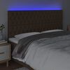 vidaXL Čelo postele s LED tmavě hnědé 180x7x118/128 cm textil
