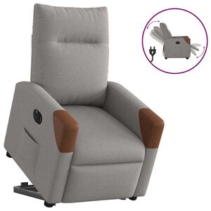 vidaXL Elektrick&eacute; zvedac&iacute; polohovac&iacute; křeslo taupe textil