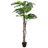 vidaXL Uměl&aacute; rostlina Monstera Zelen&aacute; 94 x 18 x 170 cm Tkanina a dřevo