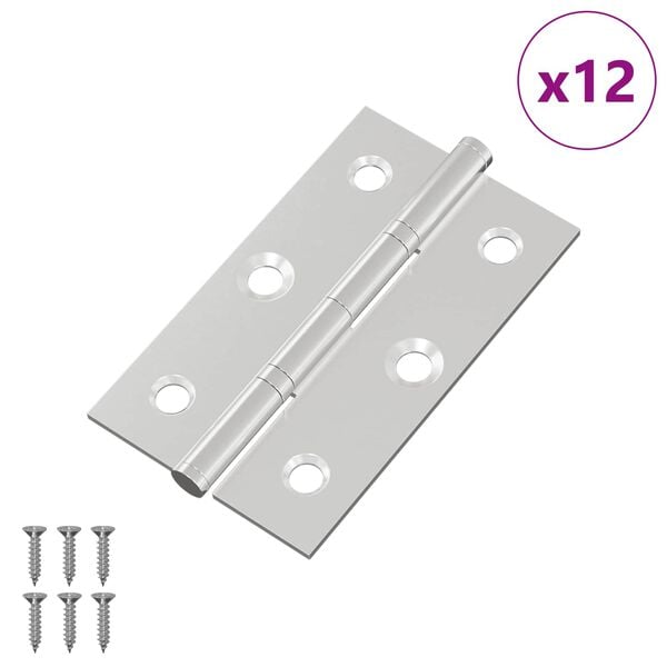 vidaXL Z&aacute;věs Jednobarevn&yacute; 12 pcs Stř&iacute;brn&aacute; 58 x 35 x 1 mm Ocel