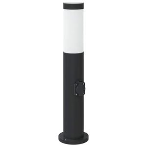 vidaXL Sloupkov&eacute; sv&iacute;tidlo se z&aacute;suvkou 50 cm nerezov&aacute; ocel IP44