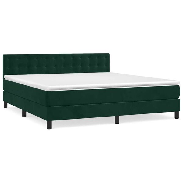 vidaXL Box spring postel s matrac&iacute; tmavě zelen&aacute; 160x200 cm samet