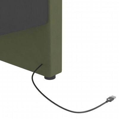 vidaXL Válenda s matrací a USB tmavě zelená samet 90 x 200 cm