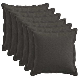 vidaXL Povlak na pol&scaron;t&aacute;ř 6 ks HOUTEN Tmavě &scaron;ed&aacute; 30 x 30 cm Fale&scaron;n&yacute; len
