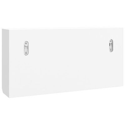 vidaXL Skříňka na klíče bílá 40 x 8,5 x 20 cm kompozitní dřevo a ocel