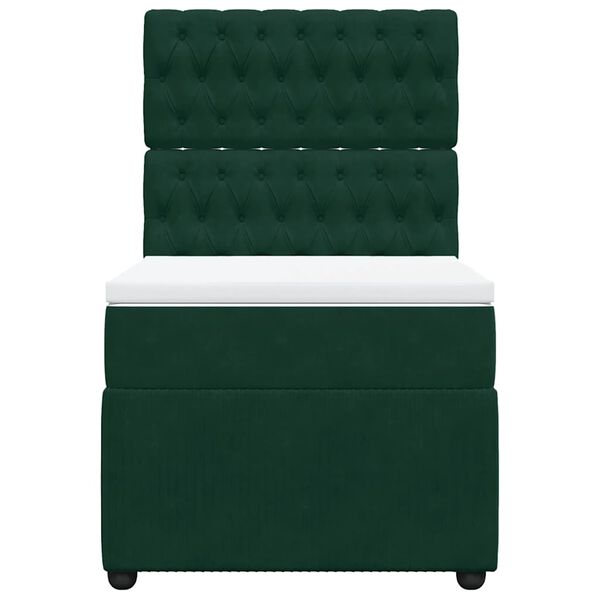 vidaXL Box spring postel s matrac&iacute; tmavě zelen&aacute; 90x200 cm samet