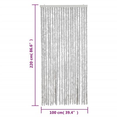 vidaXL Závěs proti hmyzu šedý 100 x 220 cm žinylka