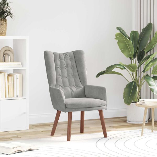 vidaXL křeslo Světle &scaron;ed&aacute; 63 x 67 x 94 cm samet