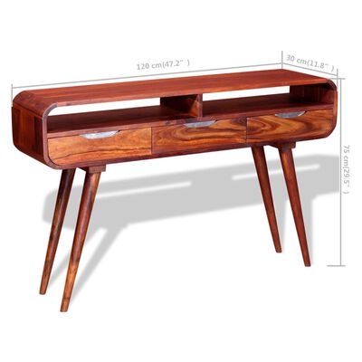 vidaXL Konzolový stolek z masivního sheeshamu 120x30x75 cm