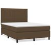 vidaXL Box spring postel s matrac&iacute; tmavě hněd&aacute; 140x190 cm textil