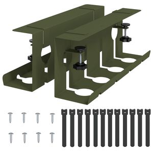 vidaXL Tray na kabely pod stolem 2 ks Olivově zelen&aacute; 43 x 10 x 15 cm