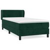 vidaXL Box spring postel s matrac&iacute; tmavě zelen&aacute; 90x200 cm samet