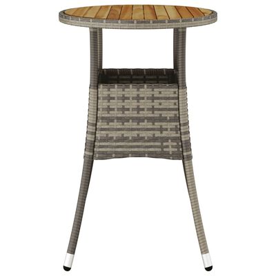 vidaXL Zahradní stůl Ø 60 x 75 cm akáciové dřevo a polyratan šedý
