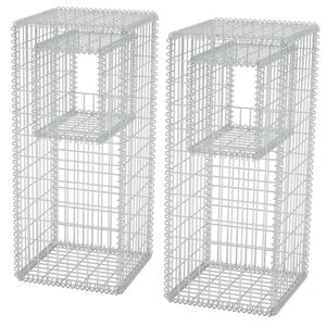 vidaXL Gabionov&yacute; sloup / truhl&iacute;k 2 ks ocelov&yacute; 50 x 50 x 120 cm