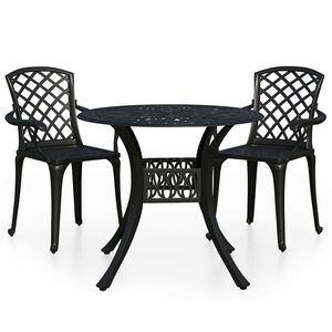vidaXL 3d&iacute;ln&yacute; bistro set lit&yacute; hlin&iacute;k čern&yacute;
