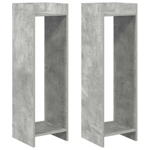 vidaXL Stojan na rostliny s polic&iacute; Betonově &Scaron;ed&aacute; 30 x 30 x 100 cm
