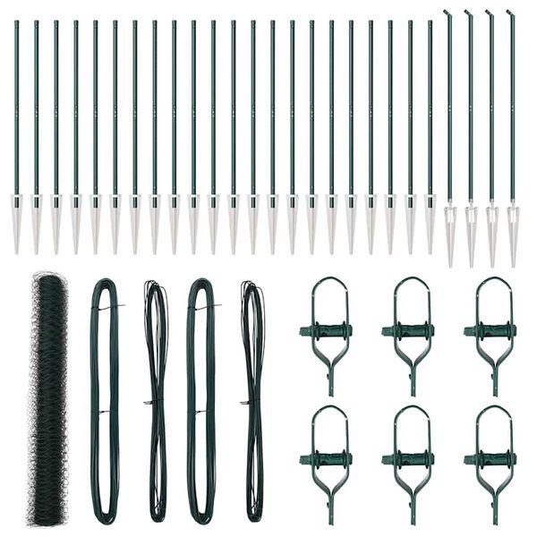 vidaXL Plotov&yacute; sloupek. Zelen&aacute; 50 x 1,4 m (36 mm s&iacute;ť) Ocel a PVC