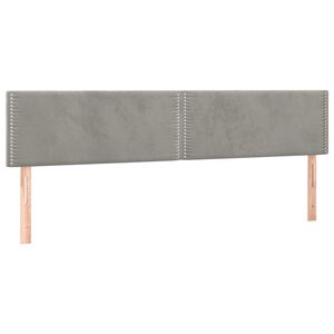 vidaXL Čela postele světle &scaron;ed&aacute; 200x5x78/88 cm samet
