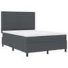 vidaXL Postel s boxspringem s čelo Tmavě &scaron;ed&aacute; a b&iacute;l&aacute; 140 x 190 cm