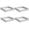 vidaXL Okraj tr&aacute;vn&iacute;ku 4 ks 100 x 100 x 20 cm Ocel Stř&iacute;brn&aacute;