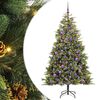 vidaXL Uměl&yacute; sklopn&yacute; v&aacute;nočn&iacute; stromeček s kužely 300 LED Tepl&aacute; b&iacute;l&aacute;