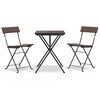 vidaXL 3d&iacute;ln&yacute; skl&aacute;dac&iacute; bistro set hněd&yacute; polyratan