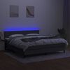 vidaXL Box spring postel s matrací a LED tmavě šedá 180x200 cm textil