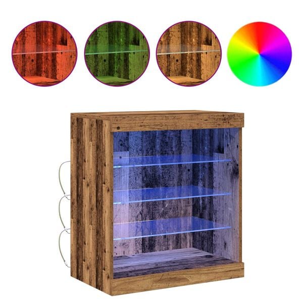 vidaXL LED komoda Star&eacute; dřevo 60,5 x 37 x 67 cm kompozitn&iacute; dřevo