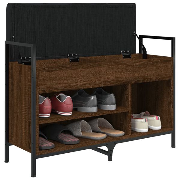 vidaXL Lavice s botníkem hnědý dub 85,5x32x57,5 cm kompozitní dřevo