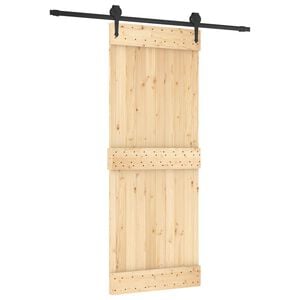 vidaXL Posuvn&eacute; dveře 80 x 210 cm Masivn&iacute; borov&eacute; dřevo (neupraven&eacute;)