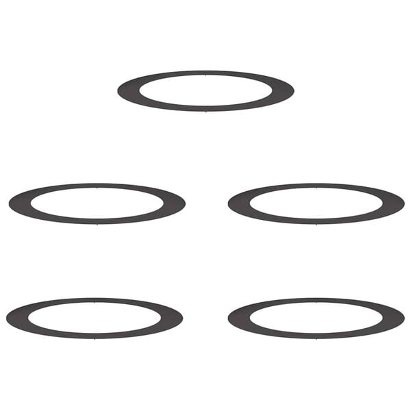 vidaXL vhodn&eacute; pro ploch&eacute; stromov&eacute; kroužky 5 pcs Čern&aacute; &Oslash;90 / 120 cm Ocel